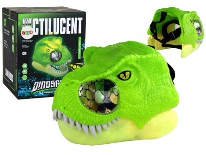 206672 dinosauri maska s efekty zelena