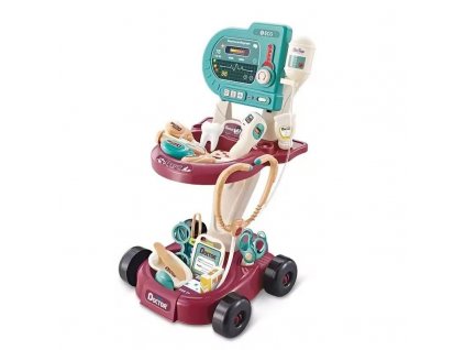 Dětský lékařský vozík EKG s vybavením béžový1