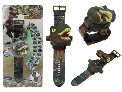 3D projektorové hodinky s dinosaurom T-Rex 22 cm x 6,5 cm x 4,5 cm