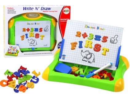 Edukatívna magnetická tabuľa písmená číslica fix huba