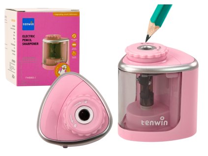 Elektrická ružová strúhadlo na ceruzky a pastelky 6-8 mm