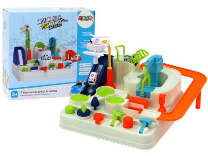 Interaktívna závodná dráha s parkoviskom pre deti autíčka