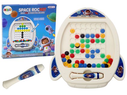 Magnetická tabuľa vesmírna raketa 7 vzorov so stylusom