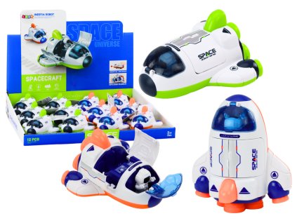 Malá vesmírna loď jazdiaca s otváracím kokpitom zelená oranžová