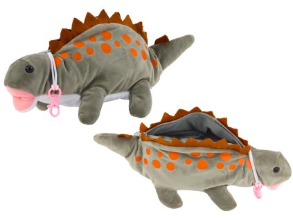 210283 plysovy dinosaurus penal sedy se zavesem