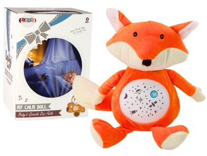 Plyšový medvedík s uspávacími svetlami a zvukmi - denný a nočný režim, líška