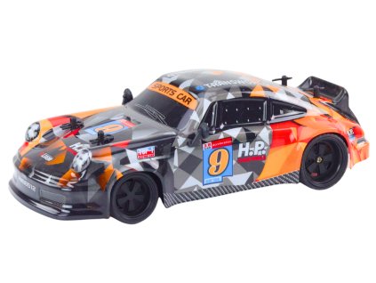 RC auto na diaľkové ovládanie 1:18 s gumovými kolesami Drift oranžové