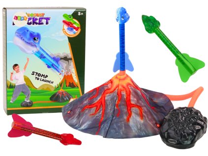Súprava na hranie s nastaviteľným odpaľovačom rakiet Dinosaury a sopka