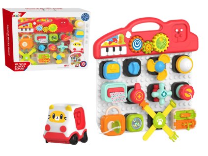 Zmyslová tabuľa pre deti Interaktívny vzdelávací panel s klavírom 15 dielov