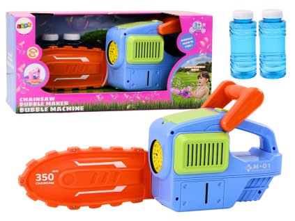 Stroj na mydlové bubliny motorová píla modrá