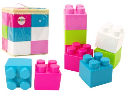 Veľké stavebnice v taške farebné samolepky 12 dielov