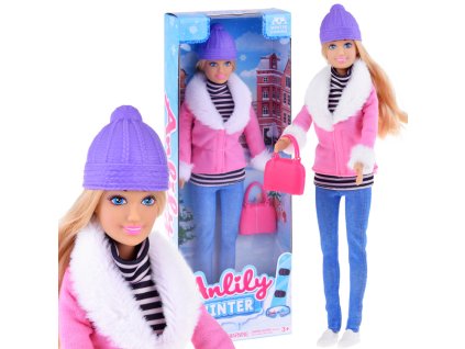 Anlily Módna bábika v zimnom oblečení s kabelkou