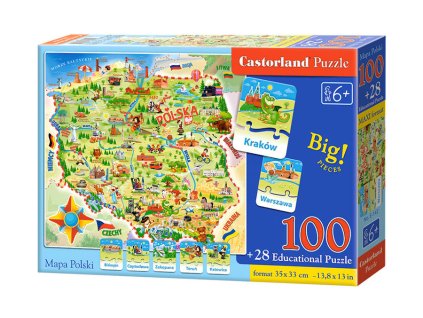 213682 castorland puzzle mapa polska 100 dilku a kviz