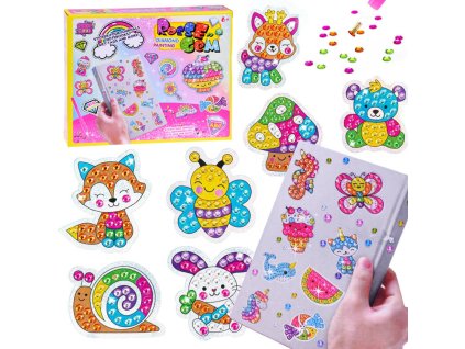 216676 diamantova vysivka kreativni sada samolepky zviratka mozaika