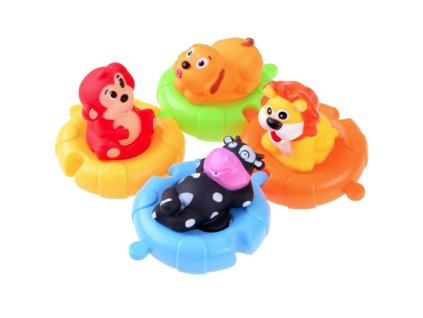 Gumové zvieratká na plávajúcich puzzle