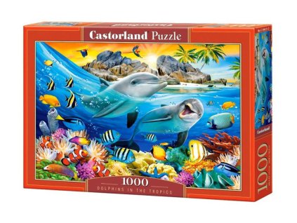 215188 puzzle 1000 dilku delfini v tropech