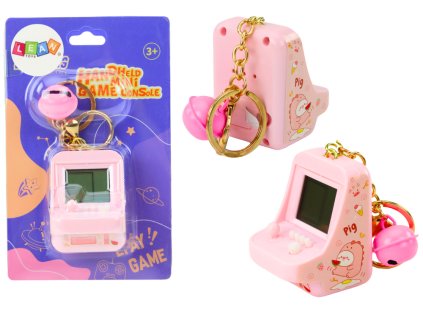 Elektronická vrecková hra Tetris prívesok ružový