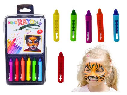 Sada farebných pasteliek na maľovanie tváre 6 kusov