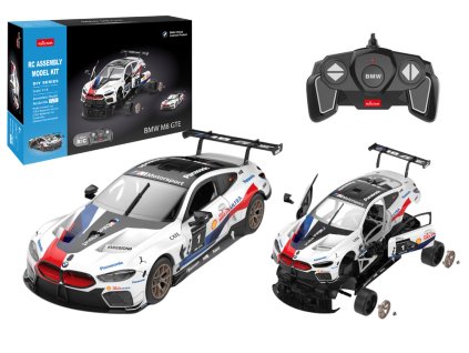 Stavebnica BMW M8 GTE na diaľkové ovládanie 1:18 Rastar 66 dielov bielej