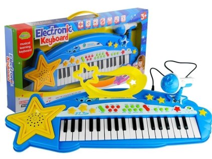 223737 detske klavesy s mp3 a mikrofonem modre
