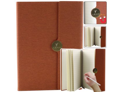Zápisník na magnet A5 linajkový hnedý