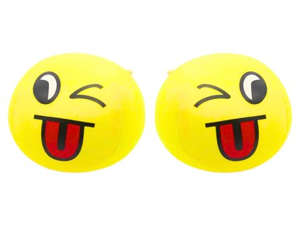 Mäkká loptička smajlík emotikon 9 cm žltá