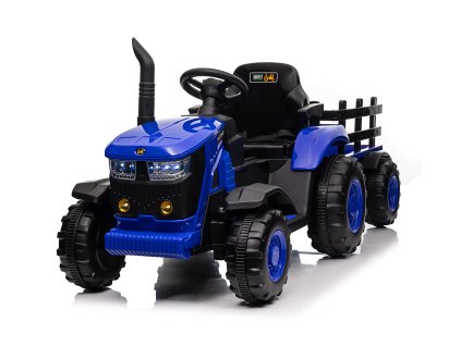 Detský elektrický traktor s vlečkou 12V 7Ah modrý