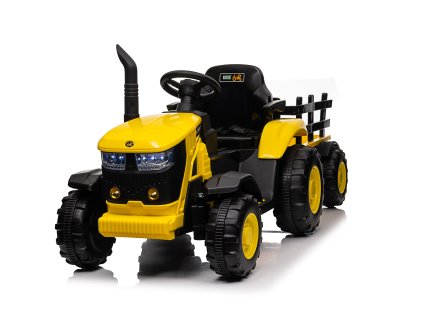 Detský elektrický traktor s vlečkou 12V 7Ah žltý