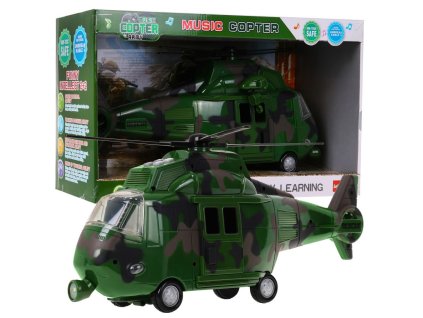 vojenská helikoptéra se zvukovými efekty tmavě zelená (4)