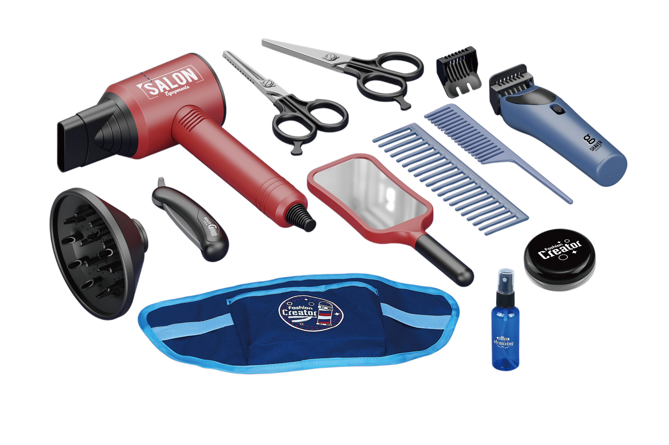 Mamido Mamido Detský kadernícky set na holenie s taškou 10 dielov Fashion creator