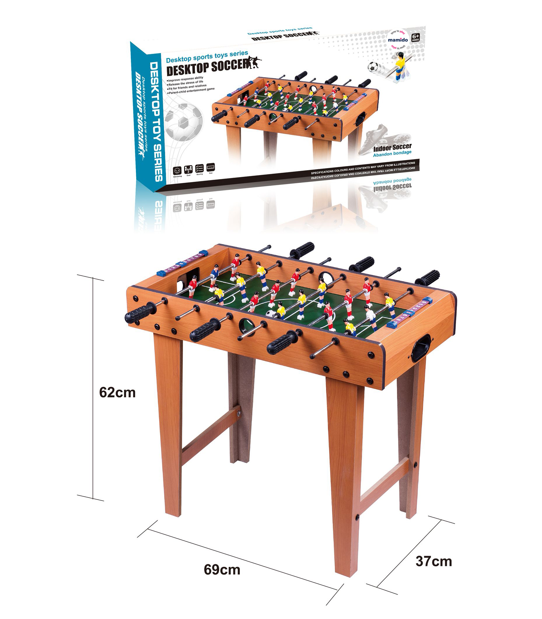 Mamido Mamido Detský drevený stolný futbal 62 cm