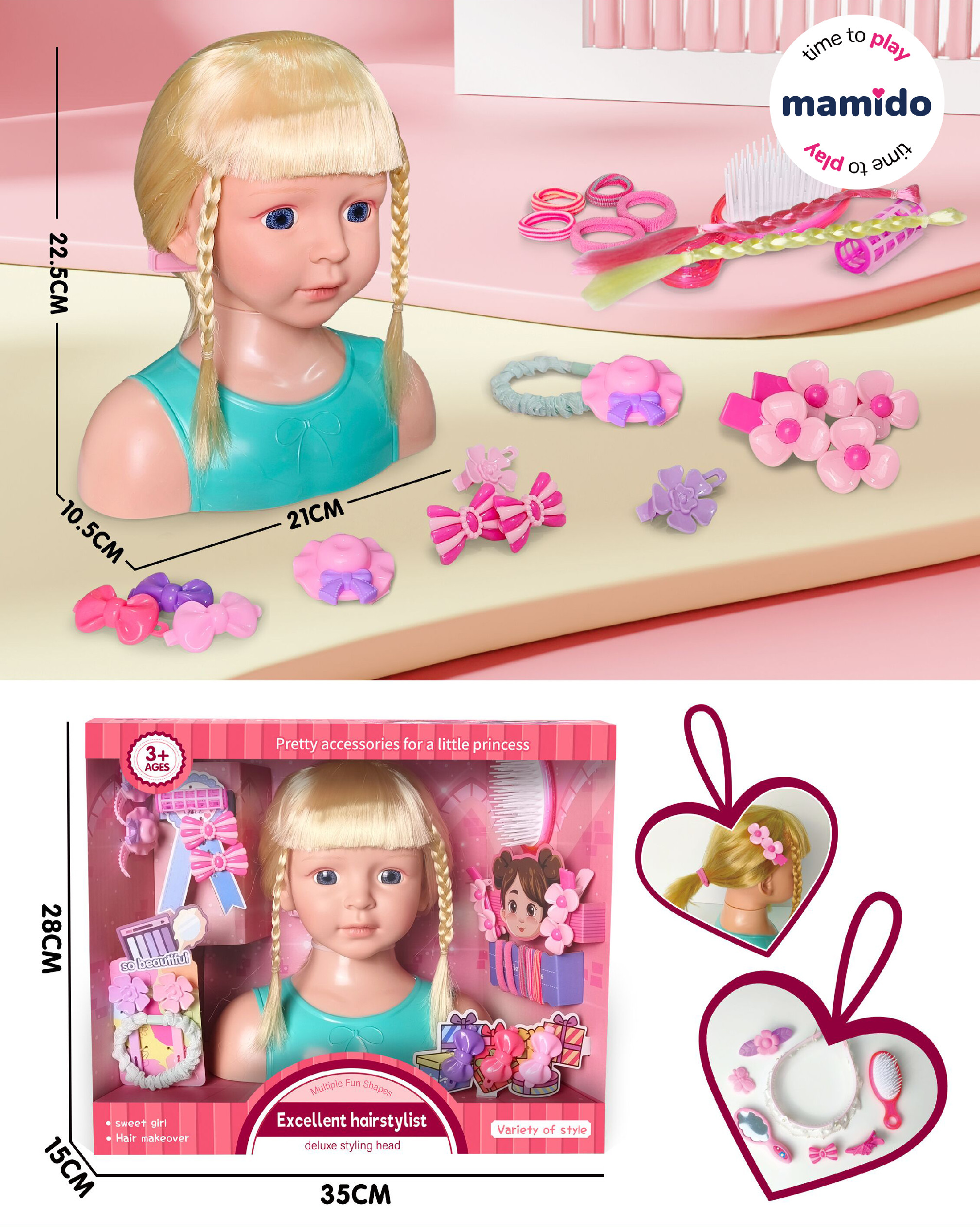 Mamido Mamido Ucesacia hlava s doplnkami pre malé kaderníčky