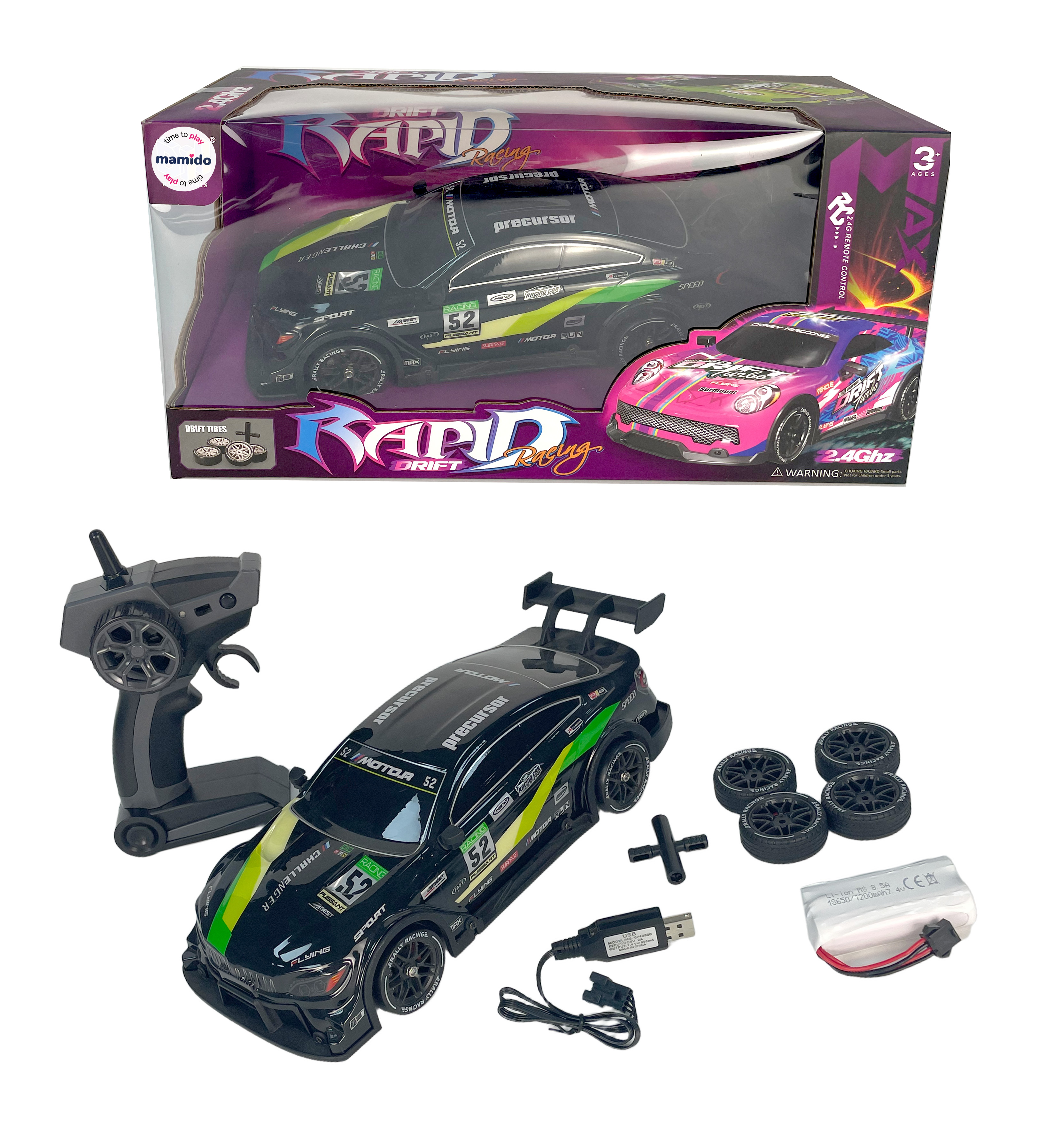 Mamido Mamido RC Drift auto na diaľkové ovládanie 1:16 4WD 2.4GHz čierne
