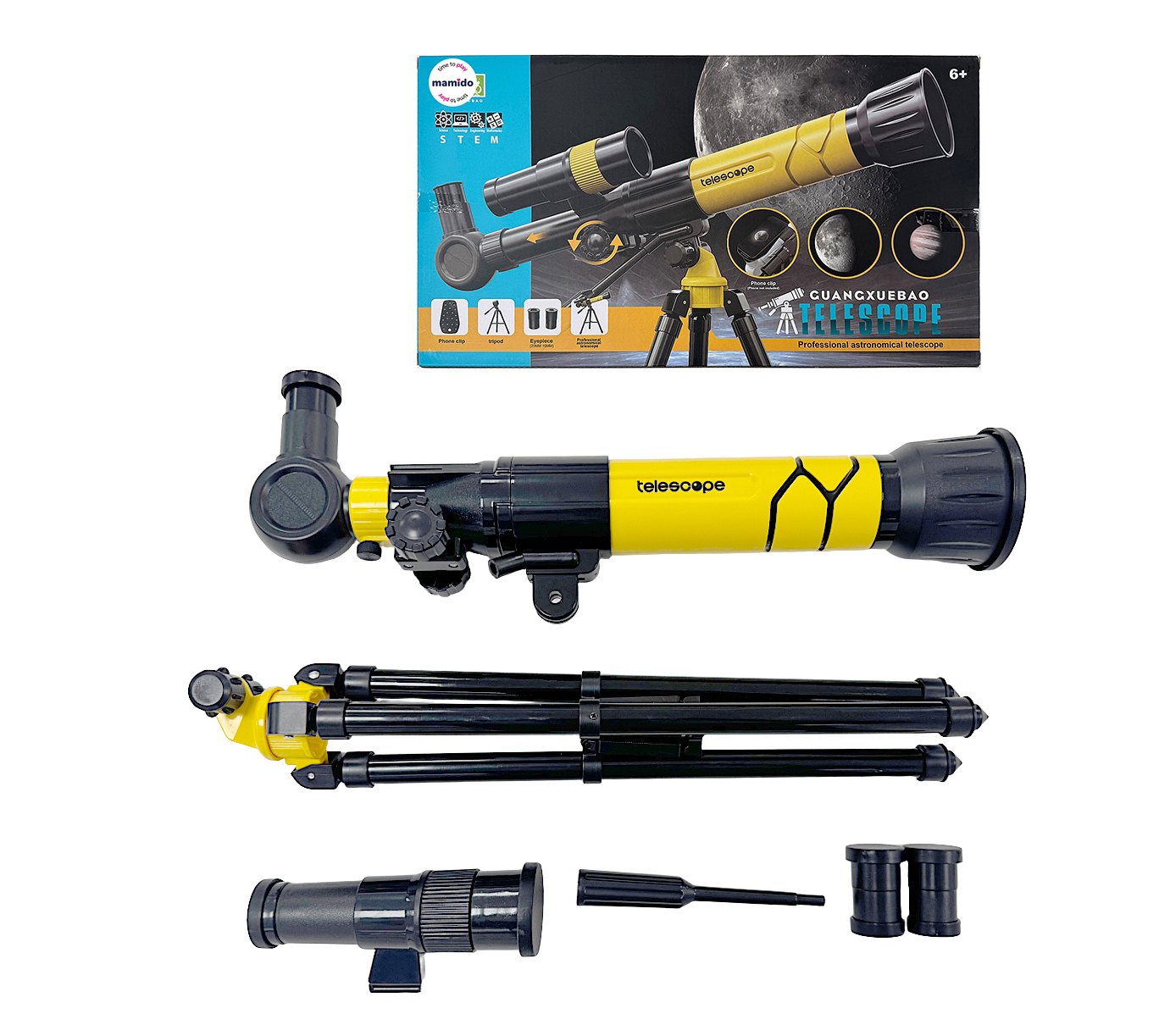 Mamido Mamido Detský ďalekohľad so statívom MT1134 žltý
