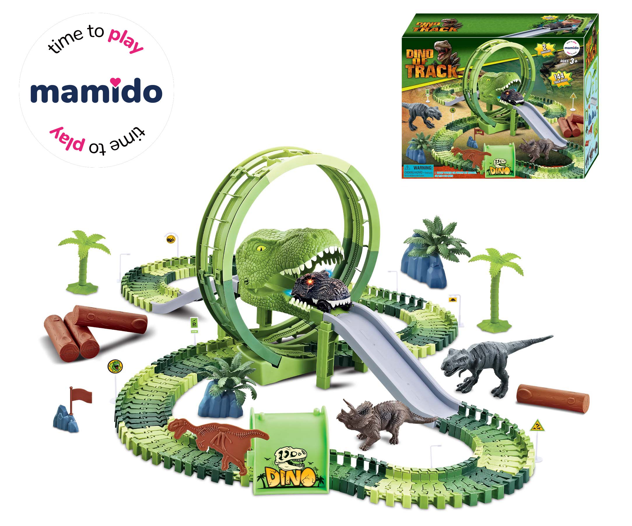 Mamido Mamido Dinosaurová pretekárska dráha s autíčkami a zvieratkami 96 dielov MT1518