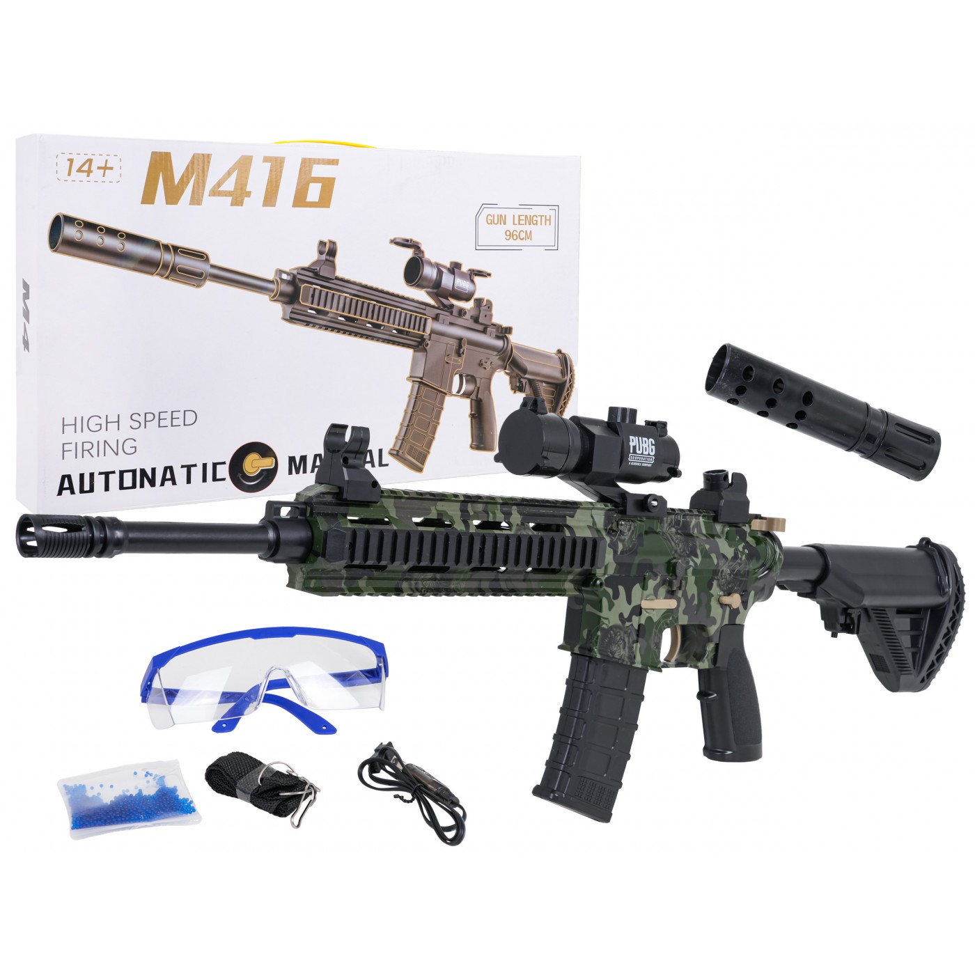 mamido Detská puška M416 na vodné guľôčky s príslušenstvom