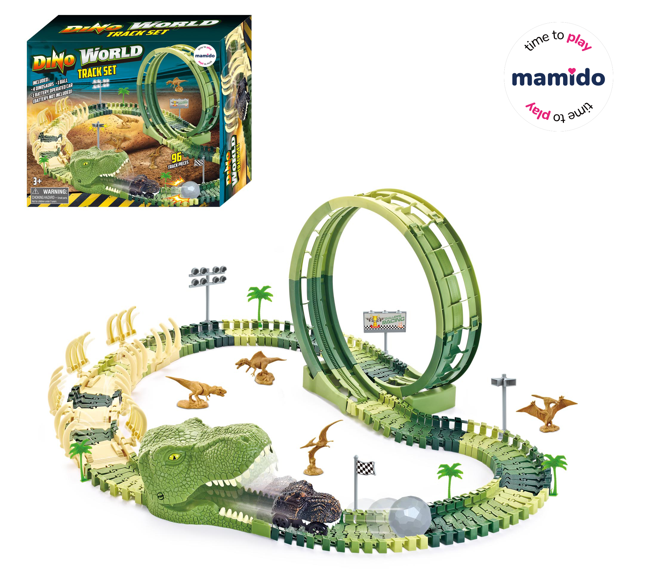 Mamido Mamido Dinosauria pretekárska dráha so slučkou 96 dielov MT1519