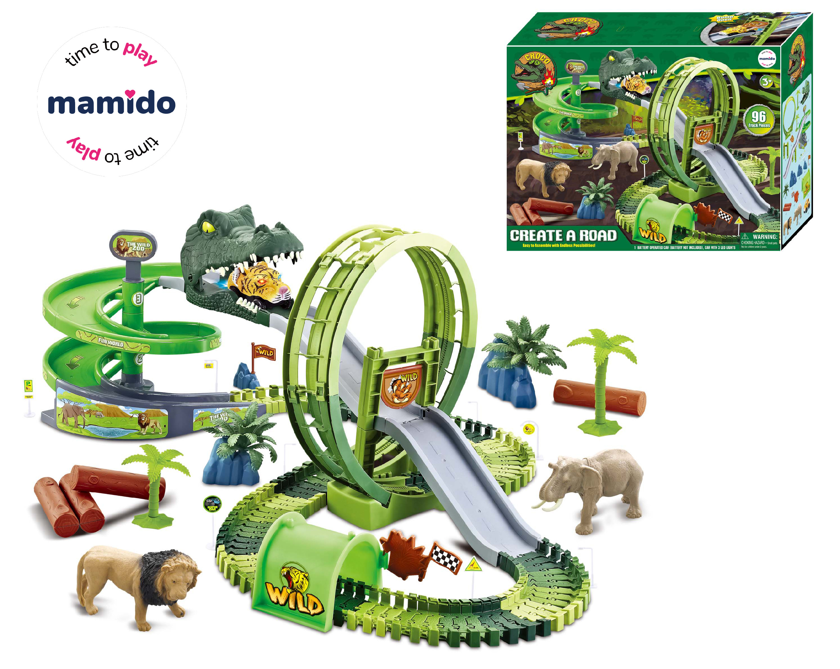 Mamido Mamido Závodná dráha so slučkou a krokodílom 96 dielov MT1521