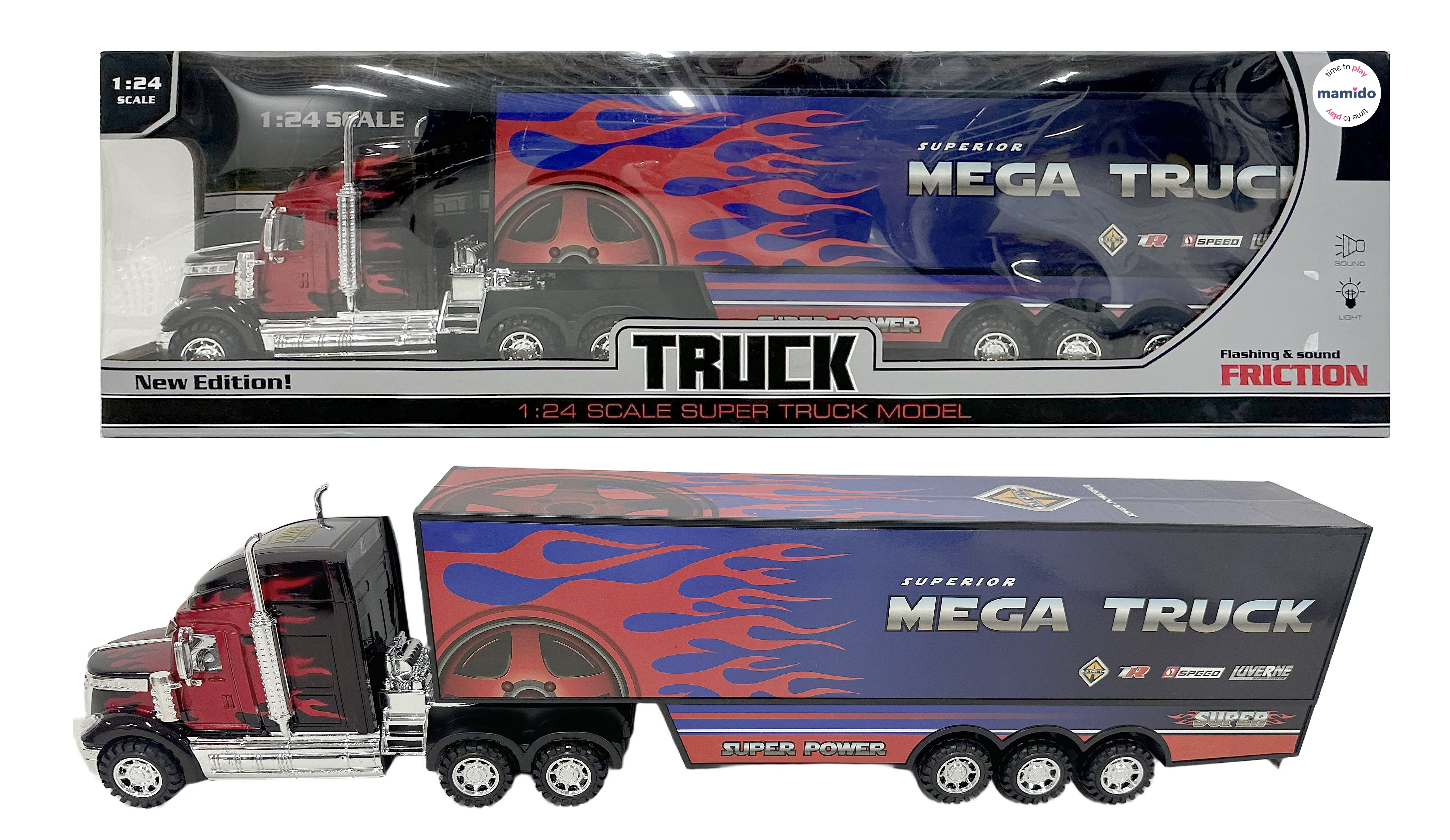 Mamido Mamido Veľký kamión s kontajnerom 1:24 so svetlami a zvukmi 60 cm MT1293