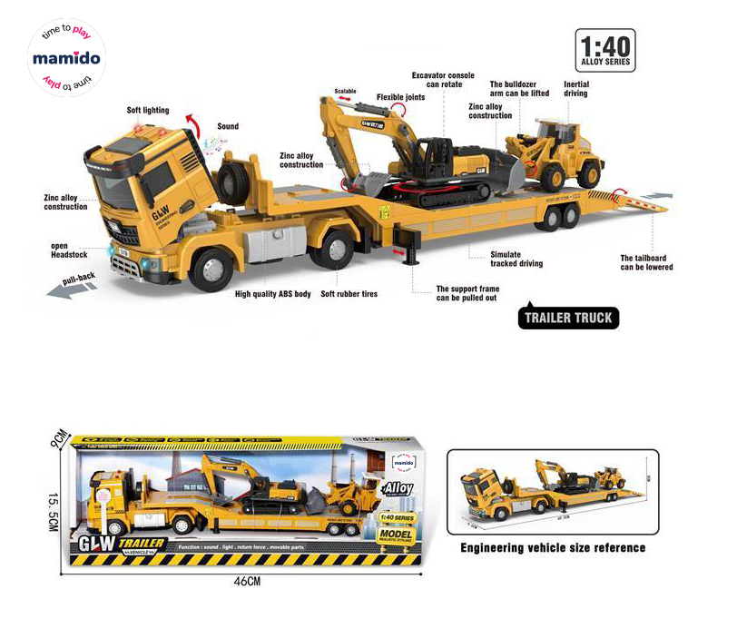 Mamido Mamido Nákladné auto s prívesom 1:40 so zvukmi a svetlami MT1573