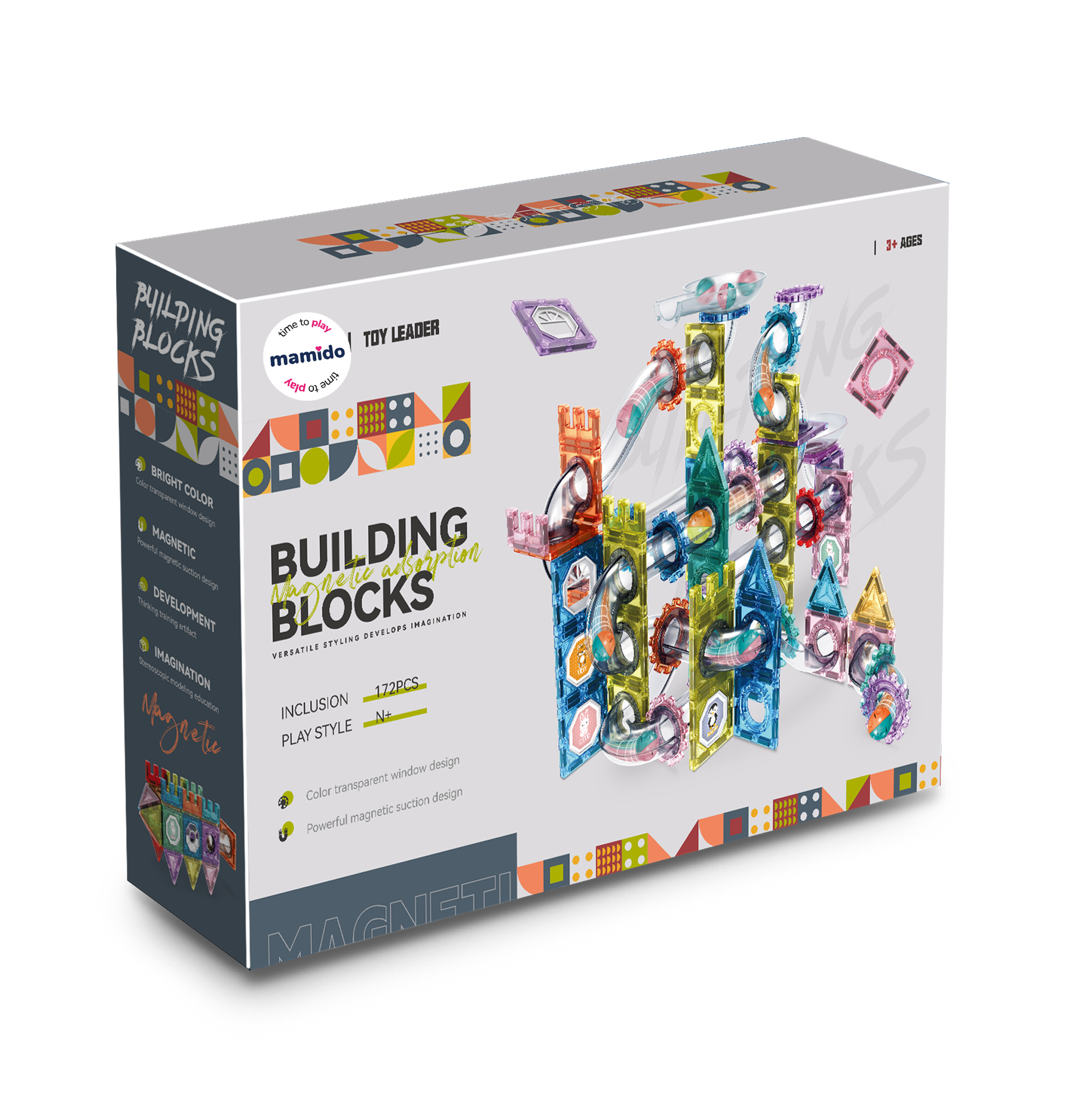 Magnetická stavebnica guľôčková dráha 172 dielov MT1587