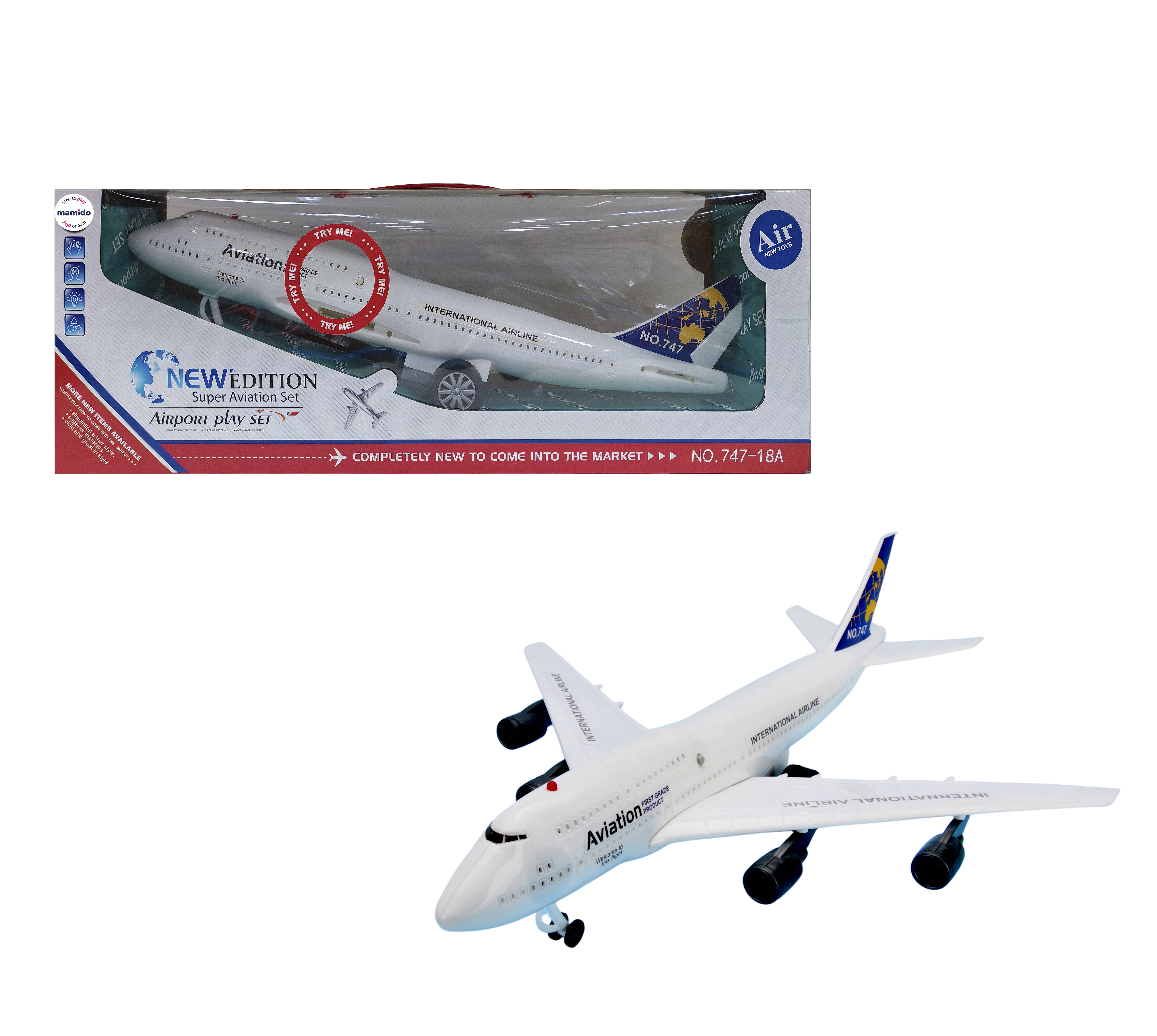 Mamido Mamido Veľké interaktívne lietadlo Aviation 747, svetlá a zvuky MT1260