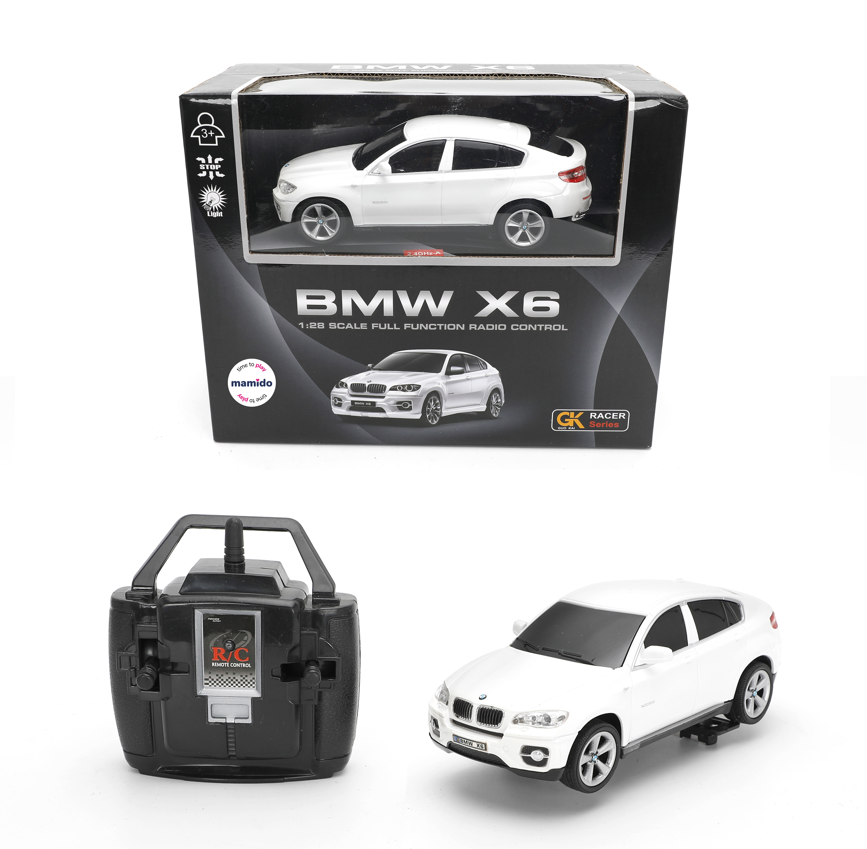 Mamido Mamido Autíčko na diaľkové ovládanie SUV BMW X6 1:28 so svetlami biele