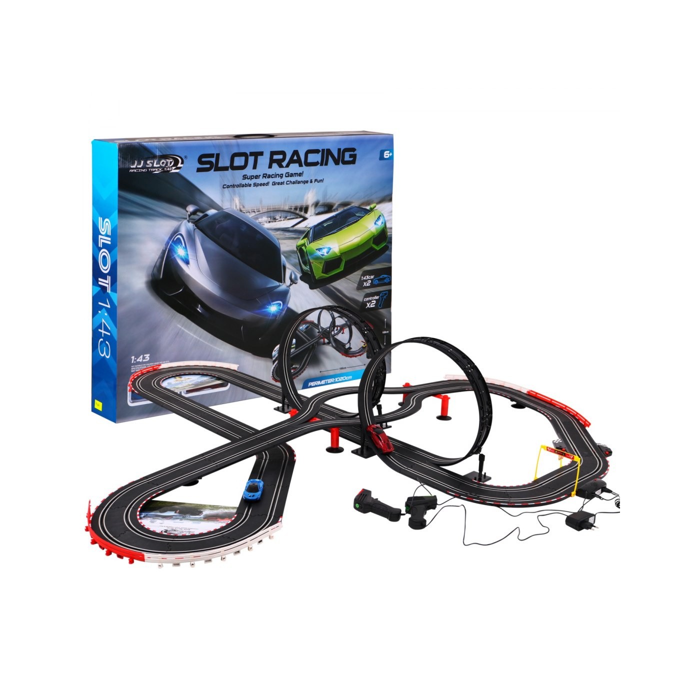 mamido Veľká elektrická autodráha s 2 autíčkami