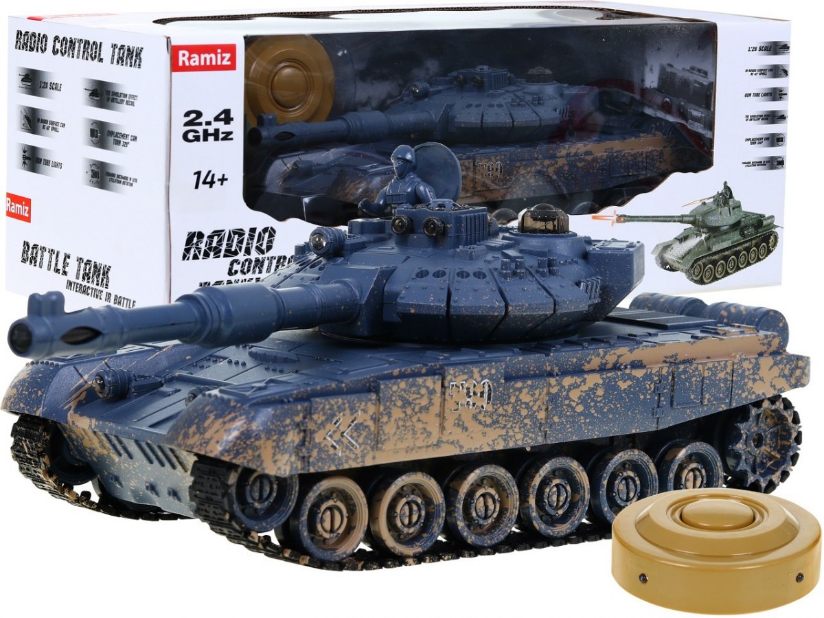 mamido Tank na diaľkové ovládanie T-90 R / C 1:28 modrý