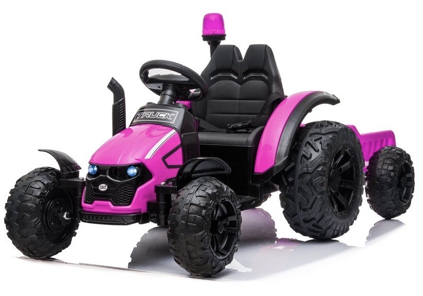 mamido Detský elektrický traktor s vlečkou Truck ružový
