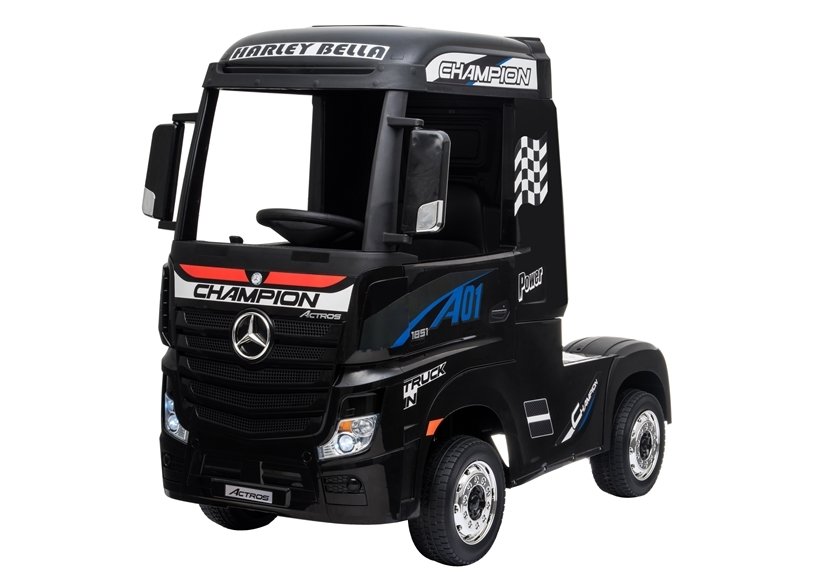 mamido Detský elektrický kamión Mercedes-Benz Actros 4x4 MP4 lakovaný čierny
