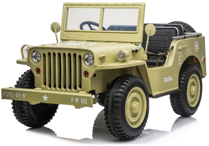 mamido Detský elektrický vojenský jeep Willys 4x4 zelený