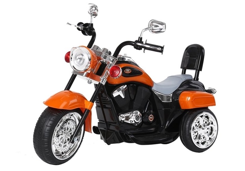 mamido Detská elektrická motorka Chopper oranžová