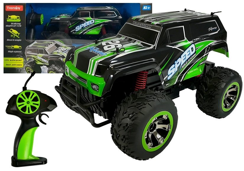 E-shop Auto na diaľkové ovládanie R / C jeep Monster 1:18 zelené